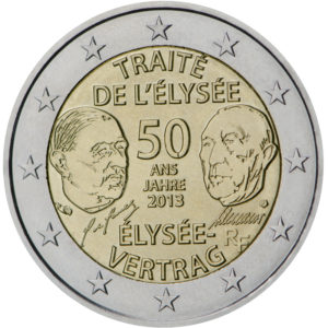 Elise  Treaty 2013 Germany Commemorate  A D F G J  UNC 2 Euro 